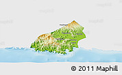 Physical Panoramic Map of Kab. Trenggalek, single color outside