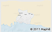 Classic Style 3D Map of Kab. Tulungagung, single color outside