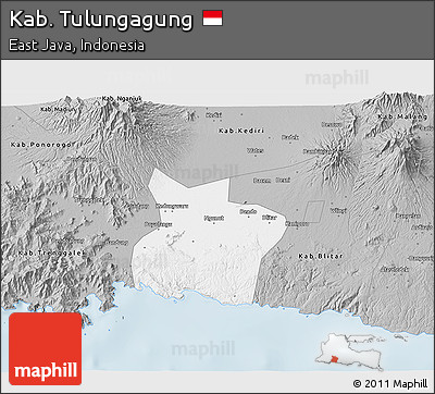 Gray 3D Map of Kab. Tulungagung