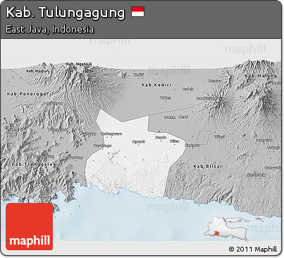 Gray 3D Map of Kab. Tulungagung