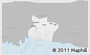 Gray 3D Map of Kab. Tulungagung, single color outside
