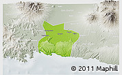 Physical 3D Map of Kab. Tulungagung, lighten, semi-desaturated