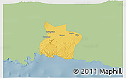 Savanna Style 3D Map of Kab. Tulungagung, single color outside