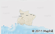 Shaded Relief 3D Map of Kab. Tulungagung, single color outside