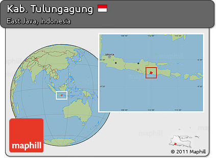 Savanna Style Location Map of Kab. Tulungagung