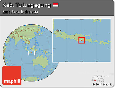 Savanna Style Location Map of Kab. Tulungagung