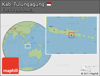 Savanna Style Location Map of Kab. Tulungagung