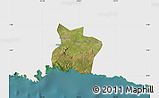 Satellite Map of Kab. Tulungagung, single color outside