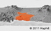 Political Panoramic Map of Kab. Tulungagung, desaturated