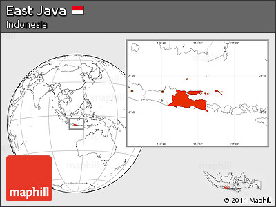 Blank Location Map of East Java