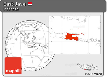 Blank Location Map of East Java