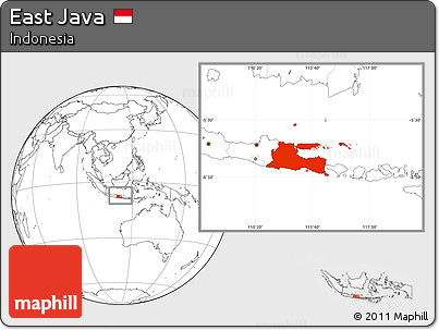 Blank Location Map of East Java