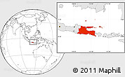 Blank Location Map of East Java, highlighted country