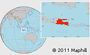 Gray Location Map of East Java