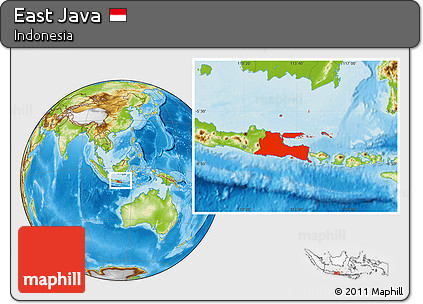Physical Location Map of East Java