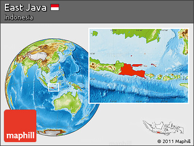 Physical Location Map of East Java