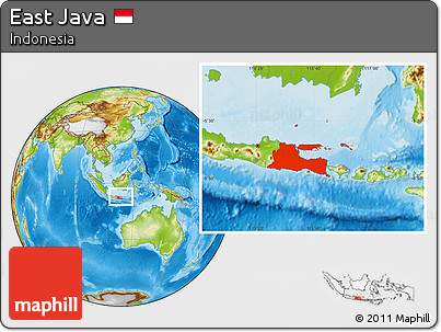 Physical Location Map of East Java