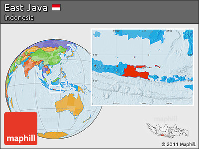 Political Location Map of East Java