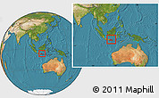 Satellite Location Map of East Java, within the entire country