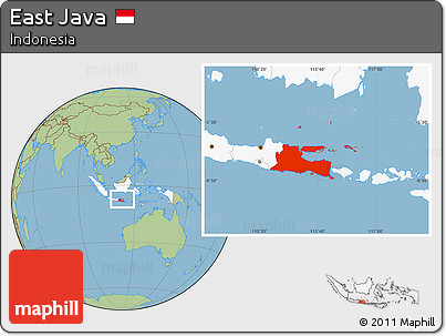 Savanna Style Location Map of East Java, highlighted country