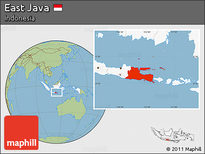 Savanna Style Location Map of East Java, highlighted country