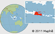Savanna Style Location Map of East Java, highlighted country