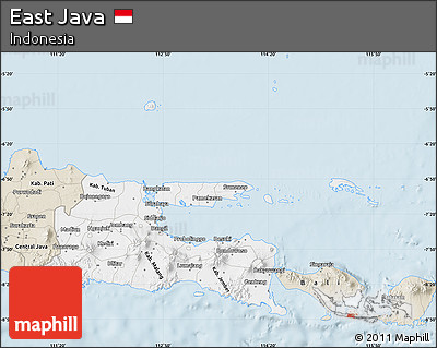 Classic Style Map of East Java