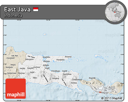 Classic Style Map of East Java