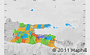 Political Map of East Java, lighten, desaturated