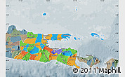Political Map of East Java, semi-desaturated