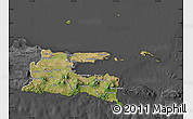 Satellite Map of East Java, darken, desaturated