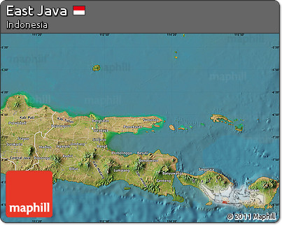Satellite Map of East Java