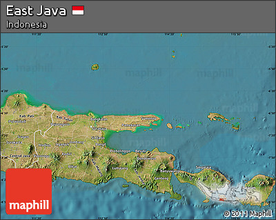 Satellite Map of East Java