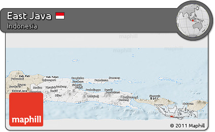 Classic Style Panoramic Map of East Java