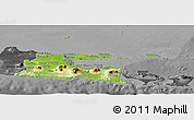Physical Panoramic Map of East Java, darken, desaturated