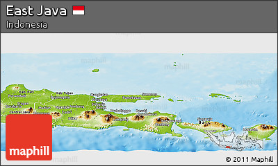 Physical Panoramic Map of East Java
