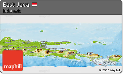 Physical Panoramic Map of East Java