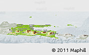 Physical Panoramic Map of East Java, lighten, semi-desaturated