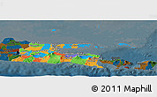 Political Panoramic Map of East Java, darken