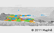 Political Panoramic Map of East Java, desaturated
