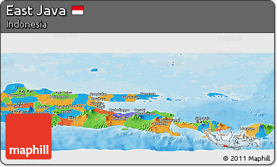 Political Panoramic Map of East Java