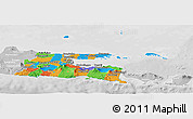 Political Panoramic Map of East Java, lighten, desaturated