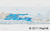 Political Shades Panoramic Map of East Java, lighten, semi-desaturated