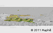 Satellite Panoramic Map of East Java, lighten, desaturated