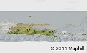 Satellite Panoramic Map of East Java, lighten, semi-desaturated