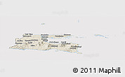 Shaded Relief Panoramic Map of East Java, cropped outside