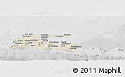 Shaded Relief Panoramic Map of East Java, lighten, desaturated