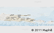 Shaded Relief Panoramic Map of East Java, lighten