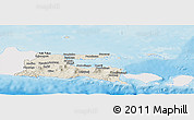 Shaded Relief Panoramic Map of East Java, single color outside