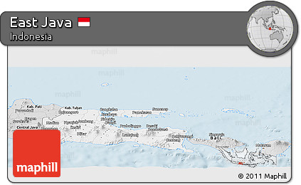Silver Style Panoramic Map of East Java